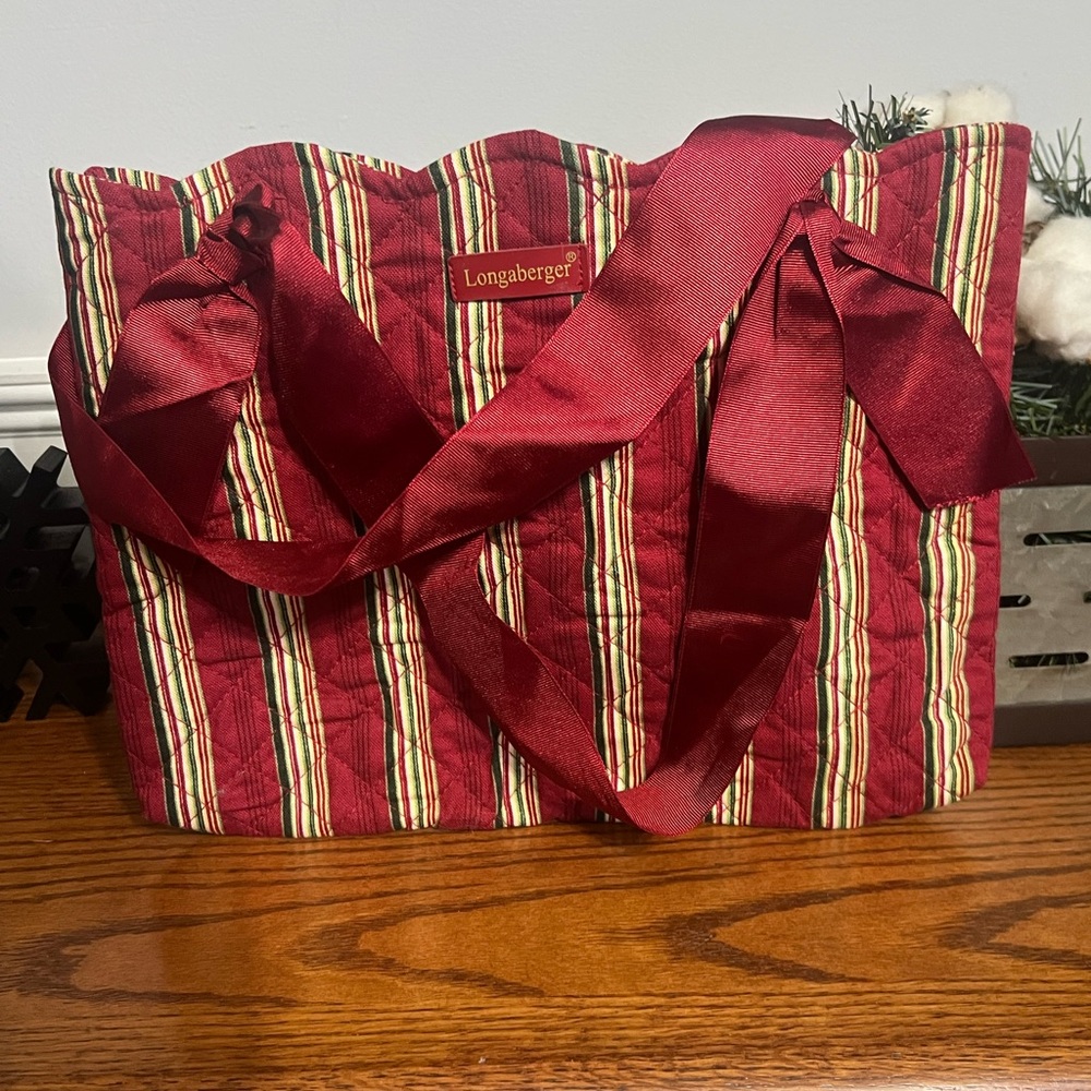 Longaberger Stripped Tote Bag